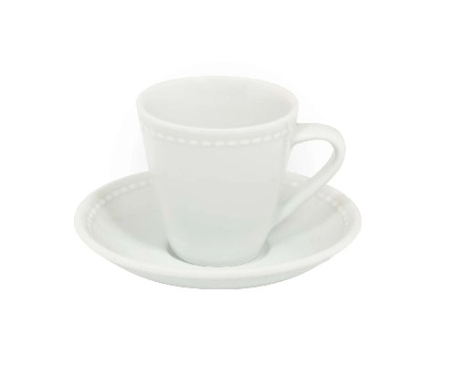 Vista Alegre Perla porcelán csésze + alj 8,4 cl 12,3 cm